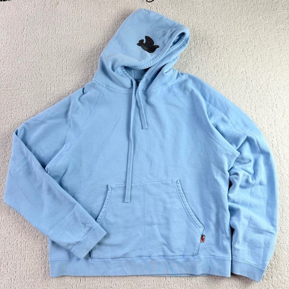 Freecity Lets Go Together Hoodie Women's Sz (4) XL Light Blue bird Dove Pullover - Picture 1 of 9